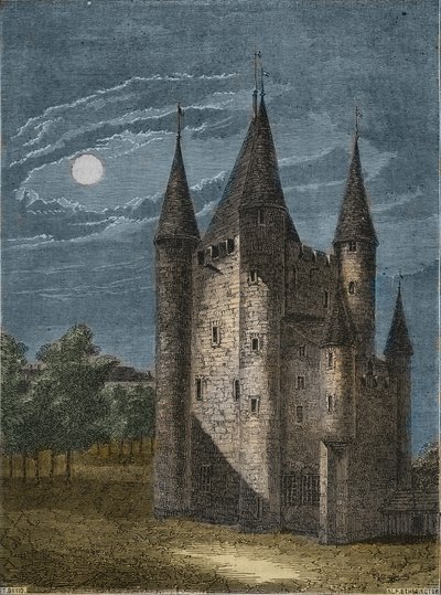 Templet, en medeltida fästning i Paris - La Tour du Temple, platsen för den kungliga familjen av French School