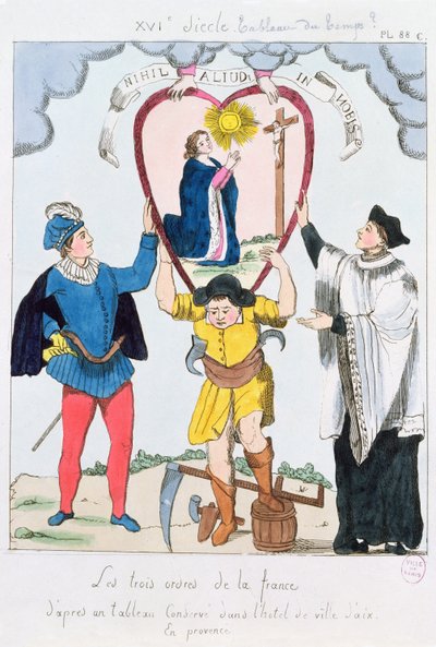 The Three Orders of France, 1789 (färgstick) av French School