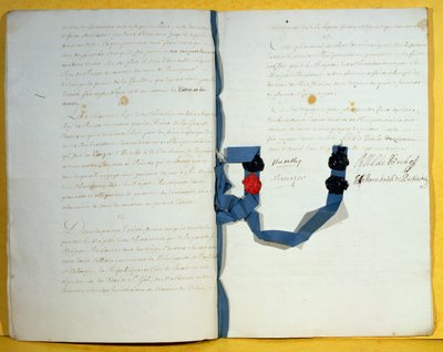 Utrechtfördraget, 11 april 1713 (penna och bläck på papper) av French School