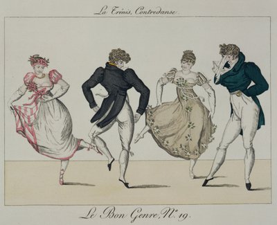 Trenis Quadrille, tallrik 19 från Le Bon Genre, 1805 av French School