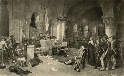 Rättegången mot Marie-Antoinette (1755-93) den 16 oktober 1793 av French School