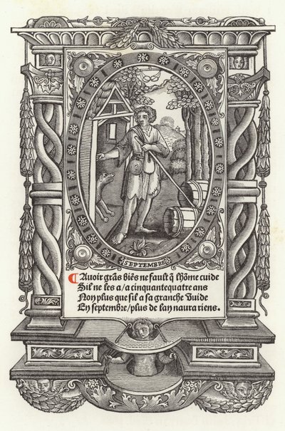 Människans tolv åldrar: september (litho) av French School
