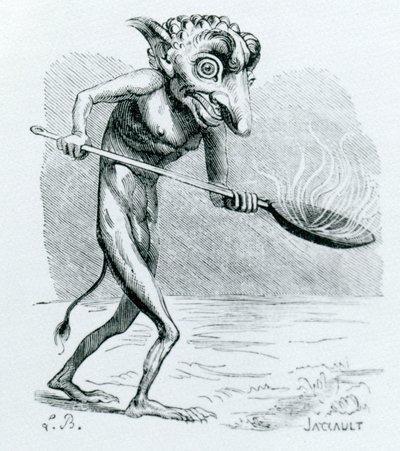 The Ukobach, illustration från Dictionnaire Infernal av Jacques Albin Simon Collin de Plancy, 1818 av French School