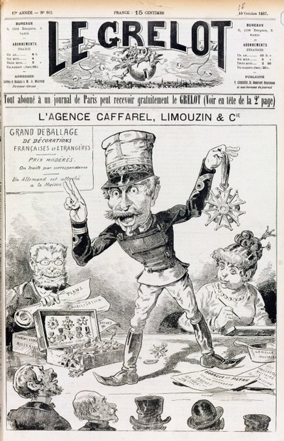 The Wilson Affair, framsidan av Le Grelot, 16 oktober 1887 av French School