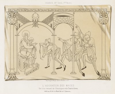 Tillbedjan av Magi av French School