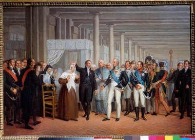 Anatomen och kirurgen baron Guillaume Dupuytren (1777-1835) på Hotel Dieu presenterar en ögonoperé för kung Charles X Målning, fransk skola 1800-talet, 375 x 540 cm Paris, karnevalsmuseum av French School