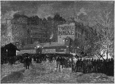 Den årliga festivalen i Montmartre och Taverne du bagne i Paris, i "" The Illustrious World" av French School