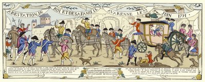 Gripandet av Ludvig XVI av Frankrike och hans familj, Varennes, 22 juni 1791 av French School
