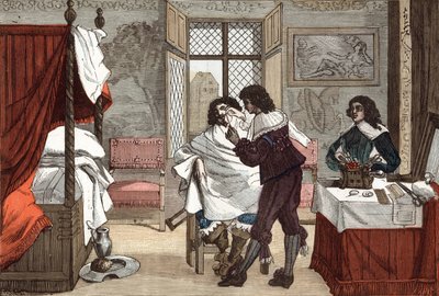 Barberaren, Frankrike, gravyr av Abraham Bosse (1604-1676), ca. 1640, gravyr från "Paris a travers les siecles" tomeV av French School