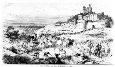 Simon de Montforts tillfångatagande av Béziers den 22 juli 1209 av French School
