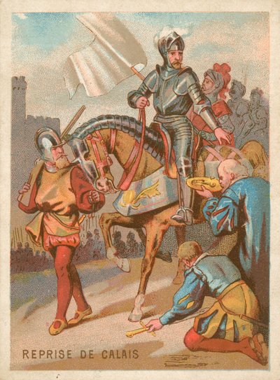 Infångandet av Calais av kung Henrik II av Frankrike av French School