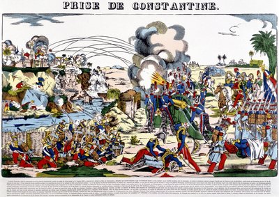 Tillfångatagandet av Konstantin 1837 - bild av Epinal, sent 1800-tal av French School