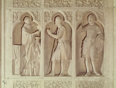 Riddarens nattvard, detalj från långhusets västra ände, 1245-57 av French School