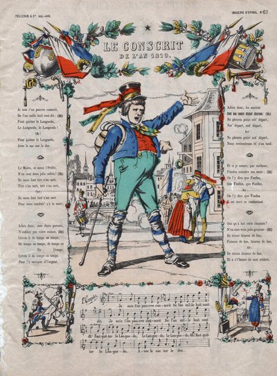 Årets värnpliktiga 1810 franska sång på 1800-talet. av French School