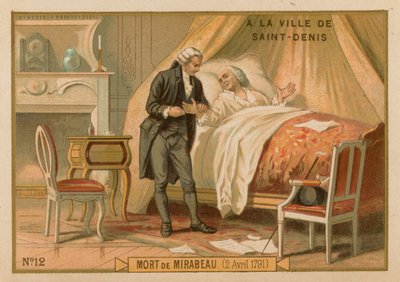 Mirabeau död den 2 april 1791 av French School