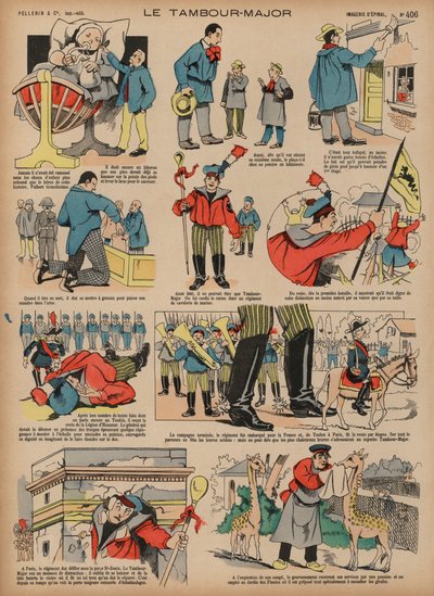 Trummajoren (färgad gravyr) av French School