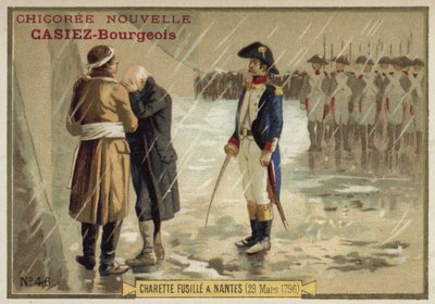 Avrättningen av den kungliga generalen Francois de Charette, Nantes, 29 mars 1796 av French School
