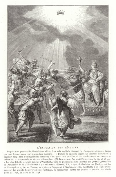 Utvisningen av jesuiterna, 1700-talet av French School