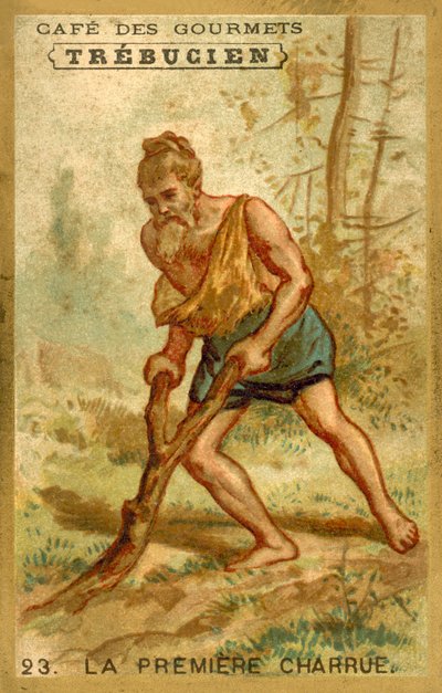 Den första plogen (chromolitho) av French School