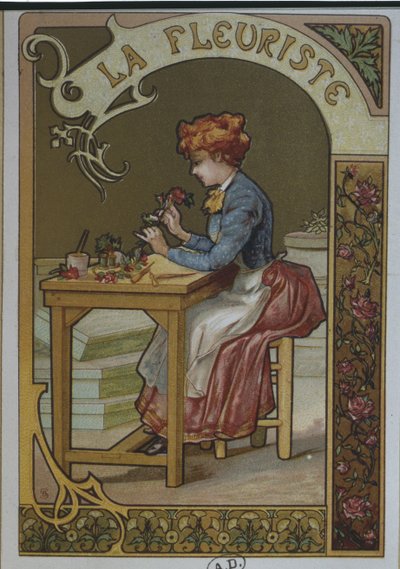 Blomstertjejen, ca 1900 av French School