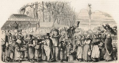 Skinkmässan på Boulevard Bourdon i Paris - Gravyr i "Tableau-de-Paris" av Edmond Texier 1852 av French School