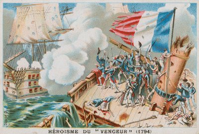 Det franska örlogsfartygets hjältemod Vengeur du Peuple, 1794. av French School