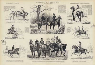 Hästridningens historia (litho) av French School