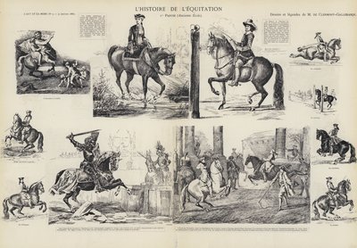 Ridningens historia (litho) av French School