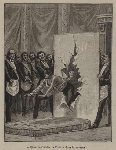 Introduktionen av kandidaten i grottan (gravyr) av French School