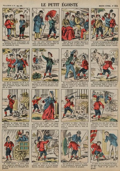 Den lilla egoisten (färgad gravyr) av French School