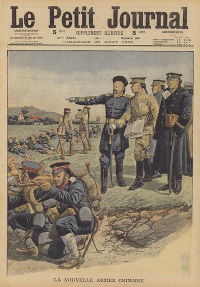 Den nya kinesiska armén (färg litho) av French School