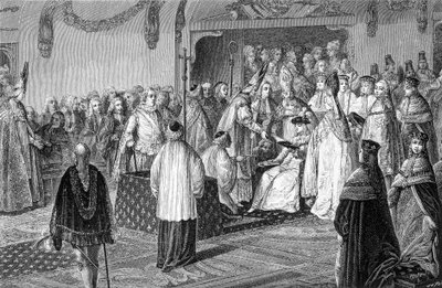 Ludvig XVI:s ed under hans heliga gravyr. av French School