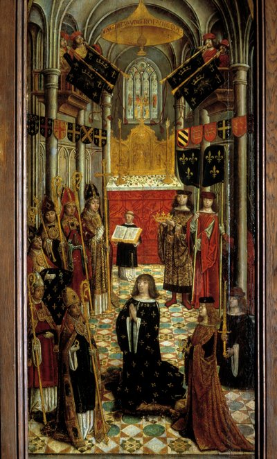 Ludvig XII:s helighet (1462-1515) i katedralen i Reims den 27 maj 1498 Målning på trä från den franska skolan på 1500-talet. 1501. Dim. 1,95x0,5 m. Paris, Nationalmuseet för medeltiden, Thermes de Cluny av French School