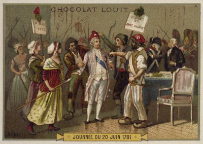 Sans-culotterna invaderar Tuileriepalatset, franska revolutionen, 20 juni 1792 av French School