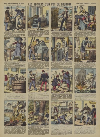 Hemligheterna bakom en tjära (färg litho) av French School