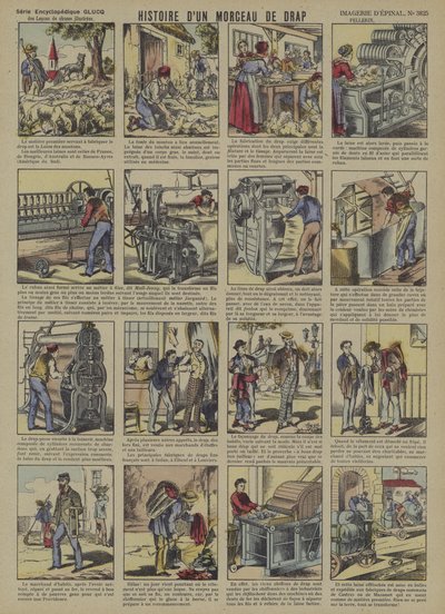 Berättelsen om en bit ylletyg (färg litho) av French School