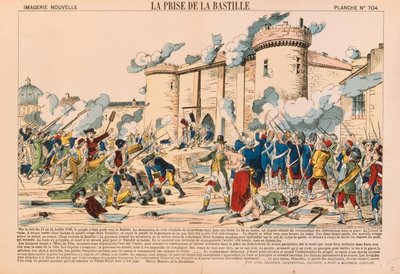 Intagandet av Bastiljen under den franska revolutionen den 14 juli 1789, publicerad av Haguenthal, Pont-a-Mousson, 1840 av French School