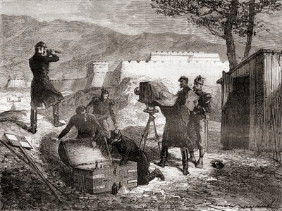 Användningen av fotografi av den franska armén under 1800-talet, från Les Merveilles de la Science, publicerad ca 1870 av French School