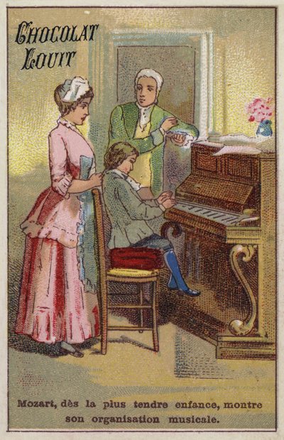 Den mycket unge Mozart visar sina musikaliska talanger av French School