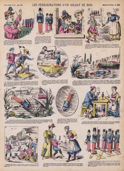 En träsoldats vandringar (färg litho) av French School