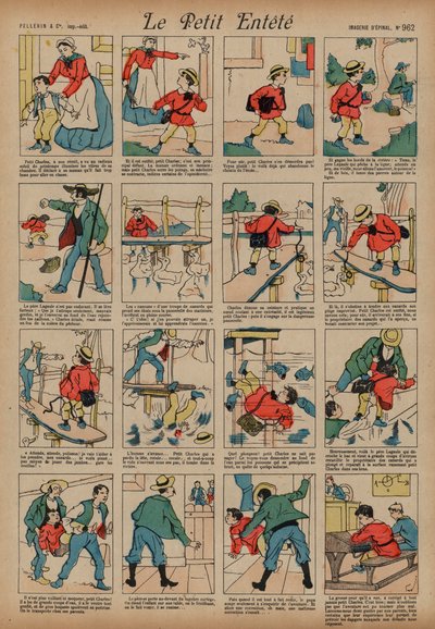 Det egensinniga barnet (färgad gravyr) av French School