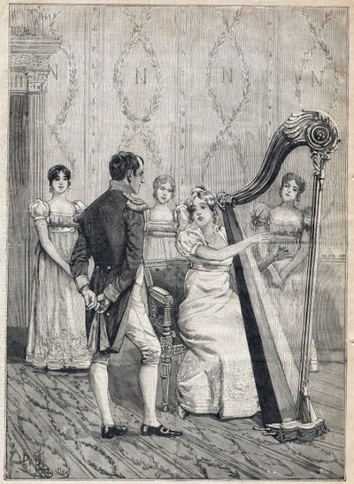 Theatre de la Porte Saint Martin där en pjäs med titeln "Napoleon"" spelas, i "Le Petit Parisien"" den 17/12/1893 (gravyr) av French School