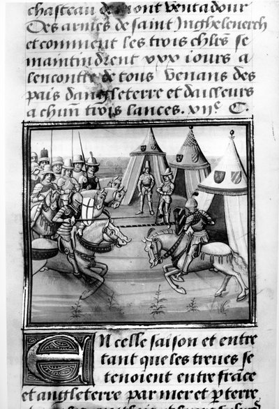 Trettiodagarsturnering, från Froissarts Chronicle av French School