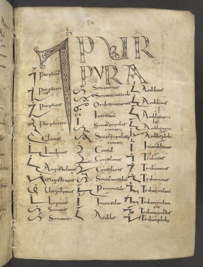 Tironian Manuscript, MS 37518 f.27r, Paris, Saint-Germain-des-Prés av French School