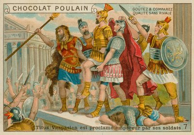 Titus utropas till kejsare, Chocolat Poulain handelskort av French School