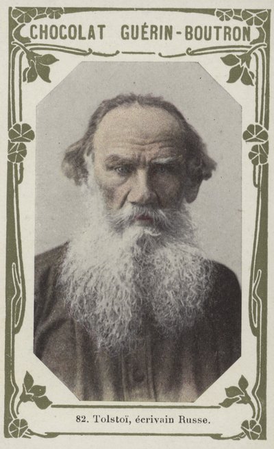Tolstoi, rysk författare (färgat foto) av French School