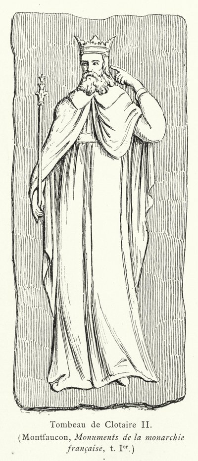 Clotaire II grav (gravyr) av French School