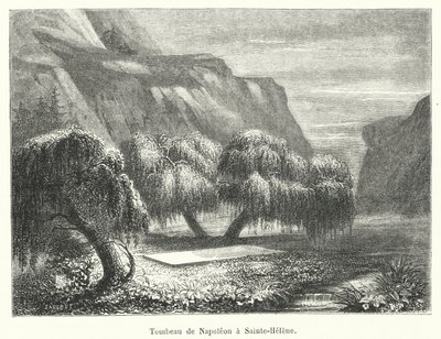 Napoleons grav i Sainte-Helene (gravyr) av French School