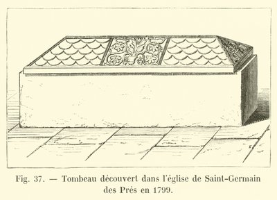 Grav som upptäcktes i kyrkan Saint-Germain des Pres 1799 av French School