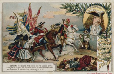 Byteskort med en bild som föreställer slaget vid Villaviciosa av French School